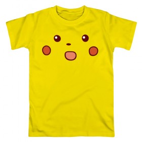 Мужская футболка хлопок с принтом Shocked Pikachu meme в Екатеринбурге, 100% хлопок | прямой крой, круглый вырез горловины, длина до линии бедер, слегка спущенное плечо. | 