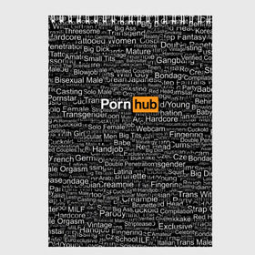 Скетчбук с принтом Pornhub категории в Екатеринбурге, 100% бумага
 | 48 листов, плотность листов — 100 г/м2, плотность картонной обложки — 250 г/м2. Листы скреплены сверху удобной пружинной спиралью | интернет | кино | любовь | паттерн