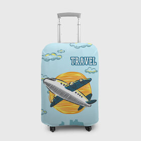 Чехол для чемодана 3D с принтом Путешествия в Екатеринбурге, 86% полиэфир, 14% спандекс | двустороннее нанесение принта, прорези для ручек и колес | travel | город | небо | облака | путешествия | самолет | солнце | тревел | туризм