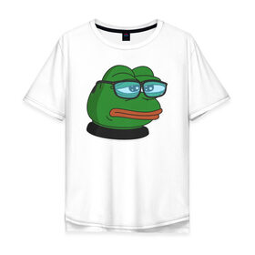 Мужская футболка хлопок Oversize с принтом Pepe в Екатеринбурге, 100% хлопок | свободный крой, круглый ворот, “спинка” длиннее передней части | bad | dab | frog | good | kek | make pepe great again | pepe | sad | sad frog | vote for pepe | кек | лягушка | мем | мемы | пепе | со смыслом | фрог