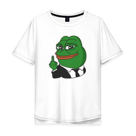 Мужская футболка хлопок Oversize с принтом Pepe в Екатеринбурге, 100% хлопок | свободный крой, круглый ворот, “спинка” длиннее передней части | bad | dab | frog | good | kek | make pepe great again | pepe | sad | sad frog | vote for pepe | кек | лягушка | мем | мемы | пепе | со смыслом | фрог