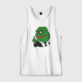 Мужская майка хлопок с принтом Pepe  в Екатеринбурге, 100% хлопок |  | bad | dab | frog | good | kek | make pepe great again | pepe | sad | sad frog | vote for pepe | кек | лягушка | мем | мемы | пепе | со смыслом | фрог