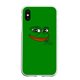 Чехол для iPhone XS Max матовый с принтом Pepe в Екатеринбурге, Силикон | Область печати: задняя сторона чехла, без боковых панелей | bad | dab | frog | good | kek | make pepe great again | pepe | sad | sad frog | vote for pepe | кек | лягушка | мем | мемы | пепе | со смыслом | фрог