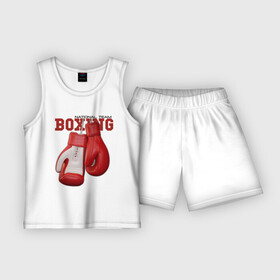 Детская пижама с шортами хлопок с принтом National Team Boxing в Екатеринбурге,  |  | бокс | перчатки