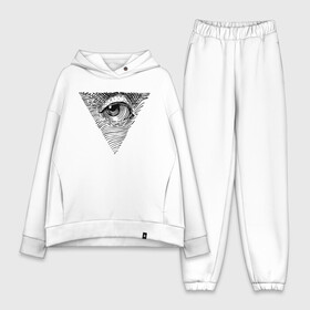 Женский костюм хлопок Oversize с принтом eye в Екатеринбурге,  |  | black | eye | minimalism | money | philosophy | pyramid | raster | supreme | usa | white | белый | глаз | деньги | доллар | минимализм | пирамида | растр | сша | философия | черный