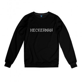 Женский свитшот хлопок с принтом Hackerman в Екатеринбурге, 100% хлопок | прямой крой, круглый вырез, на манжетах и по низу широкая трикотажная резинка  | 