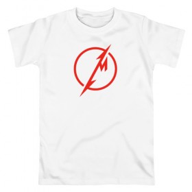 Мужская футболка хлопок с принтом Metallica логотип в Екатеринбурге, 100% хлопок | прямой крой, круглый вырез горловины, длина до линии бедер, слегка спущенное плечо. | 