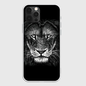 Чехол для iPhone 12 Pro с принтом Lion Art в Екатеринбурге, силикон | область печати: задняя сторона чехла, без боковых панелей | акварель | арт | белый | взгляд | грива | дикий | живопись | зверь | искусство | король | кот | лев | львица | мазки | мощь | прайд | саванна | сила | царь | черный | шрам