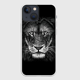 Чехол для iPhone 13 mini с принтом Lion Art в Екатеринбурге,  |  | акварель | арт | белый | взгляд | грива | дикий | живопись | зверь | искусство | король | кот | лев | львица | мазки | мощь | прайд | саванна | сила | царь | черный | шрам