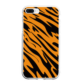 Чехол для iPhone 7Plus/8 Plus матовый с принтом Тигр в Екатеринбурге, Силикон | Область печати: задняя сторона чехла, без боковых панелей | животное | зверь | кардашьян | ким | кот | лев | оранжевый | полосы | рыжий | тигр | черный