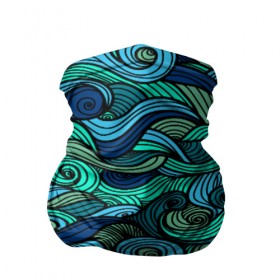 Бандана-труба 3D с принтом Морская пучина в Екатеринбурге, 100% полиэстер, ткань с особыми свойствами — Activecool | плотность 150‒180 г/м2; хорошо тянется, но сохраняет форму | абстракция | волны | зеленый | круг | линии | море | полосы | синий