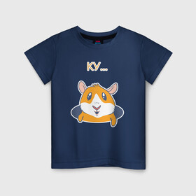 Детская футболка хлопок с принтом Ку в Екатеринбурге, 100% хлопок | круглый вырез горловины, полуприлегающий силуэт, длина до линии бедер | Тематика изображения на принте: грызун | ку | ку ку | нора | привет | свинка | хомяк
