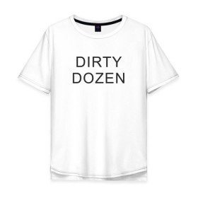 Мужская футболка хлопок Oversize с принтом DIRTY DOZEN (The Prodigy) в Екатеринбурге, 100% хлопок | свободный крой, круглый ворот, “спинка” длиннее передней части | Тематика изображения на принте: dirty dozen | keith flint | the prodigy | кинт флинт | клубная музыка | продиджи