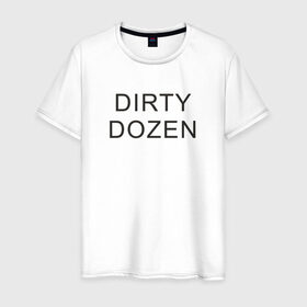 Мужская футболка хлопок с принтом DIRTY DOZEN (The Prodigy) в Екатеринбурге, 100% хлопок | прямой крой, круглый вырез горловины, длина до линии бедер, слегка спущенное плечо. | dirty dozen | keith flint | the prodigy | кинт флинт | клубная музыка | продиджи