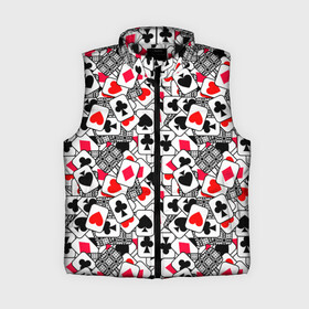 Женский жилет утепленный 3D с принтом Игральные карты в Екатеринбурге,  |  | cards | casino | coons | cross | game | hearts | playing | poker | spades | suit | буны | графика | игра | игральные | иллюстрация | казино | картинка | карты | коллаж | крести | масть | мода | пики | покер | разбросаны | рисунок | рубашка