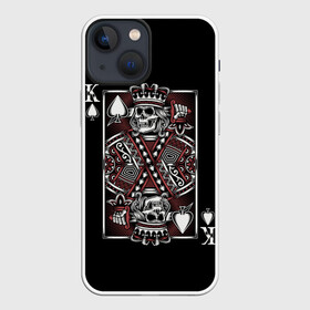 Чехол для iPhone 13 mini с принтом Король пик в Екатеринбурге,  |  | game | king | poker | spades | suit | графика | игра | игральная | иллюстрация | казино | карта | картинка | коллаж | король | корона | мантия | масть | мода | орнамент | пики | покер | разбросаны | рисунок | символ