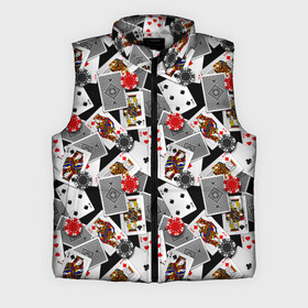 Мужской жилет утепленный 3D с принтом Игральные карты в Екатеринбурге,  |  | буны | вольты | графика | дамы | десятки | игра | игральные | иллюстрация | казино | картинка | карты | коллаж | короли | красные | крести | масть | мода | орнамент | пики | покер | разбросаны | рисунок