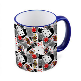 Кружка с принтом Игральные карты в Екатеринбурге, керамика | ёмкость 330 мл | буны | вольты | графика | дамы | десятки | игра | игральные | иллюстрация | казино | картинка | карты | коллаж | короли | красные | крести | масть | мода | орнамент | пики | покер | разбросаны | рисунок