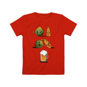 Детская футболка хлопок с принтом Хмель и Солод в Екатеринбурге, 100% хлопок | круглый вырез горловины, полуприлегающий силуэт, длина до линии бедер | Тематика изображения на принте: солод | хмель