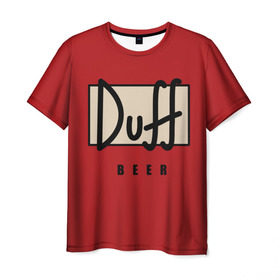 Мужская футболка 3D с принтом Duff в Екатеринбурге, 100% полиэфир | прямой крой, круглый вырез горловины, длина до линии бедер | Тематика изображения на принте: beer | duff | duff beer | simpsons | симпсоны