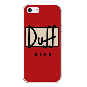 Чехол для iPhone 5/5S матовый с принтом Duff в Екатеринбурге, Силикон | Область печати: задняя сторона чехла, без боковых панелей | beer | duff | duff beer | simpsons | симпсоны