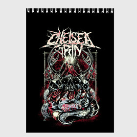 Скетчбук с принтом Chelsea Grin в Екатеринбурге, 100% бумага
 | 48 листов, плотность листов — 100 г/м2, плотность картонной обложки — 250 г/м2. Листы скреплены сверху удобной пружинной спиралью | chelsea grin | metal | группы | дэткор | метал | музыка | рок