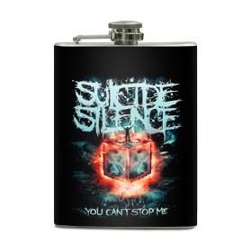 Фляга с принтом Suicide Silence в Екатеринбурге, металлический корпус | емкость 0,22 л, размер 125 х 94 мм. Виниловая наклейка запечатывается полностью | 