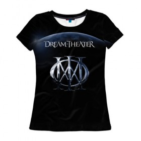 Женская футболка 3D с принтом Dream Theater в Екатеринбурге, 100% полиэфир ( синтетическое хлопкоподобное полотно) | прямой крой, круглый вырез горловины, длина до линии бедер | dream theater | metal | группы | метал | музыка | прогрессив метал | рок | хеви метал