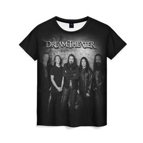 Женская футболка 3D с принтом Dream Theater в Екатеринбурге, 100% полиэфир ( синтетическое хлопкоподобное полотно) | прямой крой, круглый вырез горловины, длина до линии бедер | dream theater | metal | группы | метал | музыка | прогрессив метал | рок | хеви метал