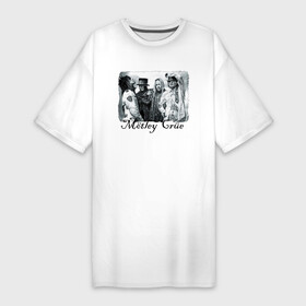 Платье-футболка хлопок с принтом Motley Crue в Екатеринбурге,  |  | 1981 год | dark | hard rock | los angeles | motley crue | винс нил | вокал | глэм металл | глэм рок | лос анджелес | мик марс | музыка | никки сикс | пение | рок | рок группа | томми ли | трэш | улет | хард рок