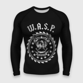 Мужской рашгард 3D с принтом W.A.S.P. в Екатеринбурге,  |  | w.a.s.p. | wasp | глэм метал | группы | метал | музыка | рок | хард рок | хэви метал | шок рок