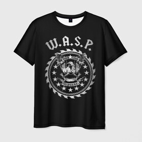 Мужская футболка 3D с принтом W.A.S.P. в Екатеринбурге, 100% полиэфир | прямой крой, круглый вырез горловины, длина до линии бедер | w.a.s.p. | wasp | глэм метал | группы | метал | музыка | рок | хард рок | хэви метал | шок рок