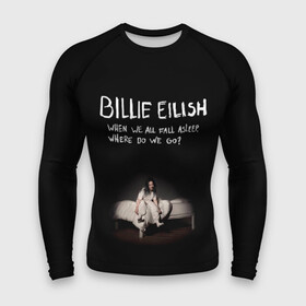 Мужской рашгард 3D с принтом Billie Eilish в Екатеринбурге,  |  | ailish | billi | billie eilish | bury a friend | copycat | crown | dont smile at me | lovely | music | my boy | party favor | pop | били | билли айлиш | музыка | певица | поп | эйлиш