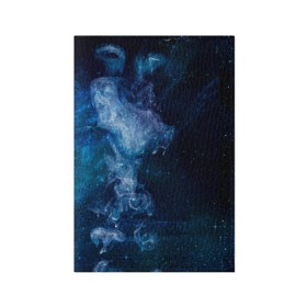 Обложка для паспорта матовая кожа с принтом Синий космос в Екатеринбурге, натуральная матовая кожа | размер 19,3 х 13,7 см; прозрачные пластиковые крепления | big | арт | крупные арты | крупные принты | сумаcшедшие арты