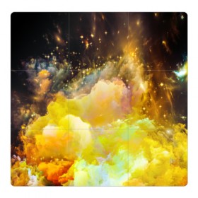 Магнитный плакат 3Х3 с принтом Желтая краска в Екатеринбурге, Полимерный материал с магнитным слоем | 9 деталей размером 9*9 см | big | арт | крупные арты | крупные принты | сумаcшедшие арты