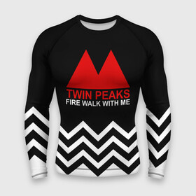 Мужской рашгард 3D с принтом Твин Пикс в Екатеринбурге,  |  | black lodge | twin peaks | агент купер | дэвид линч | лора палмер | огонь иди со мной | сериалы | твин пикс