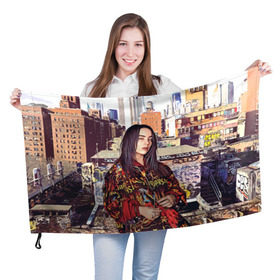 Флаг 3D с принтом Billie Eilish в Екатеринбурге, 100% полиэстер | плотность ткани — 95 г/м2, размер — 67 х 109 см. Принт наносится с одной стороны | билли айлиш | певица