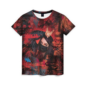 Женская футболка 3D с принтом Буря красок Tenderlybae в Екатеринбурге, 100% полиэфир ( синтетическое хлопкоподобное полотно) | прямой крой, круглый вырез горловины, длина до линии бедер | tenderlybae | амина | амина мирзоева | мерч | тендерлибае