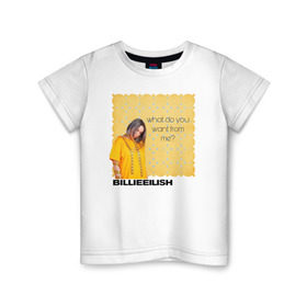 Детская футболка хлопок с принтом Billie Eilish в Екатеринбурге, 100% хлопок | круглый вырез горловины, полуприлегающий силуэт, длина до линии бедер | Тематика изображения на принте: ailish | billi | billie eilish | bury a friend | copycat | crown | dont smile at me | lovely | music | my boy | party favor | pop | били | билли айлиш | музыка | певица | поп | эйлиш