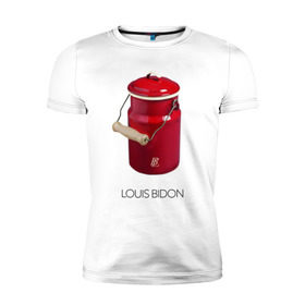 Мужская футболка премиум с принтом Louis Bidon в Екатеринбурге, 92% хлопок, 8% лайкра | приталенный силуэт, круглый вырез ворота, длина до линии бедра, короткий рукав | антитренд | луи витон