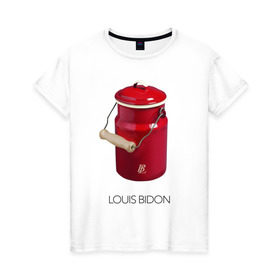 Женская футболка хлопок с принтом Louis Bidon в Екатеринбурге, 100% хлопок | прямой крой, круглый вырез горловины, длина до линии бедер, слегка спущенное плечо | антитренд | луи витон