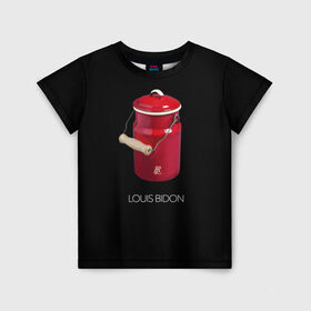 Детская футболка 3D с принтом Louis Bidon в Екатеринбурге, 100% гипоаллергенный полиэфир | прямой крой, круглый вырез горловины, длина до линии бедер, чуть спущенное плечо, ткань немного тянется | антитренд | луи витон