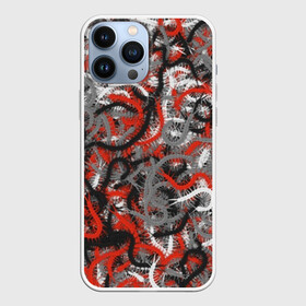 Чехол для iPhone 13 Pro Max с принтом Сколопендры в Екатеринбурге,  |  | камуфляж | красный | лапки | милитари | многоножка | насекомые | орнжевый | паттрен | серый | сороконожка | узор