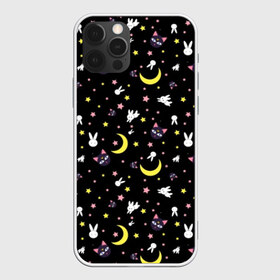 Чехол для iPhone 12 Pro Max с принтом Sailor Moon Pattern в Екатеринбурге, Силикон |  | аниме | детский | зайчик | зая | звезды | кролик | луна в матроске | матросска | месяц | милота | милый | небо | паттерн | сейлор мун | черный