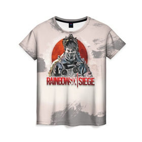 Женская футболка 3D с принтом Rainbow Six: Siege в Екатеринбурге, 100% полиэфир ( синтетическое хлопкоподобное полотно) | прямой крой, круглый вырез горловины, длина до линии бедер | pvp | воин | герой | дым | огонь | оружия | пламя | призрак | снайпер | сражения | тактический | туман | шутер