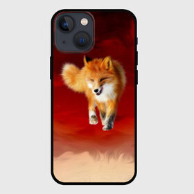 Чехол для iPhone 13 mini с принтом Огненная Лиса в Екатеринбурге,  |  | Тематика изображения на принте: fire fox | firefox | fox | fox say | ylvis   the fox | главное фыр | кицунэ | лиза | лиса | лисичка | мемасики | мемы | огонь | фыр фыр | хитрая лиса | я хочу фырфыр