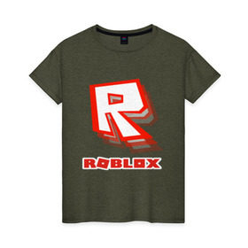 Женская футболка хлопок с принтом Roblox в Екатеринбурге, 100% хлопок | прямой крой, круглый вырез горловины, длина до линии бедер, слегка спущенное плечо | play | roblox | детская | для детей | игра | онлайн | ребенку | роблокс | роболкс | симулятор