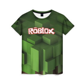 Женская футболка 3D с принтом Roblox в Екатеринбурге, 100% полиэфир ( синтетическое хлопкоподобное полотно) | прямой крой, круглый вырез горловины, длина до линии бедер | play | roblox | детская | для детей | игра | онлайн | ребенку | роблокс | роболкс | симулятор