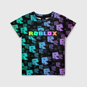 Детская футболка 3D с принтом Roblox в Екатеринбурге, 100% гипоаллергенный полиэфир | прямой крой, круглый вырез горловины, длина до линии бедер, чуть спущенное плечо, ткань немного тянется | Тематика изображения на принте: roblox   массовая многопользовательская онлайн игра