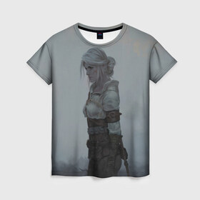 Женская футболка 3D с принтом Сири в Екатеринбурге, 100% полиэфир ( синтетическое хлопкоподобное полотно) | прямой крой, круглый вырез горловины, длина до линии бедер | ciri | geralt | wild hunt | witcher | ведьмак | геральт | дикая охота | цири